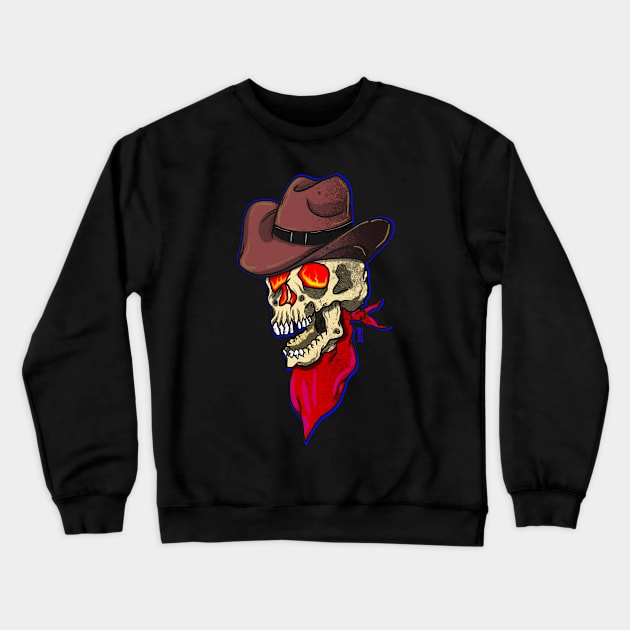 Cowboy skull Crewneck Sweatshirt by Chillateez 